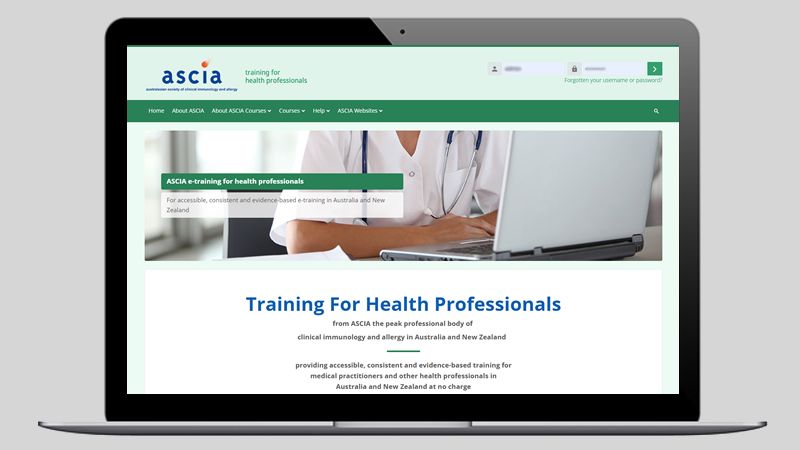 ASCIA food allergy e-training for health professionals 